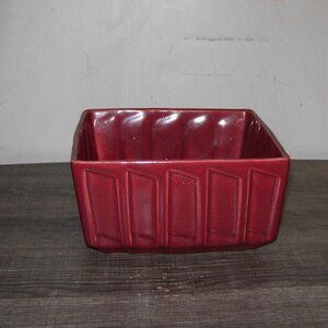 Vintage Burgundy Square California Pottery Bowl